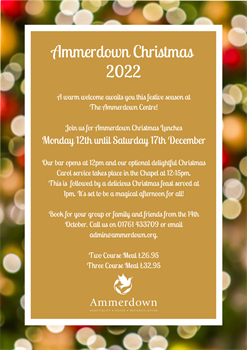 Ammerdown Christmas Meals 2022 Ammerdown Christmas Meals 2022
